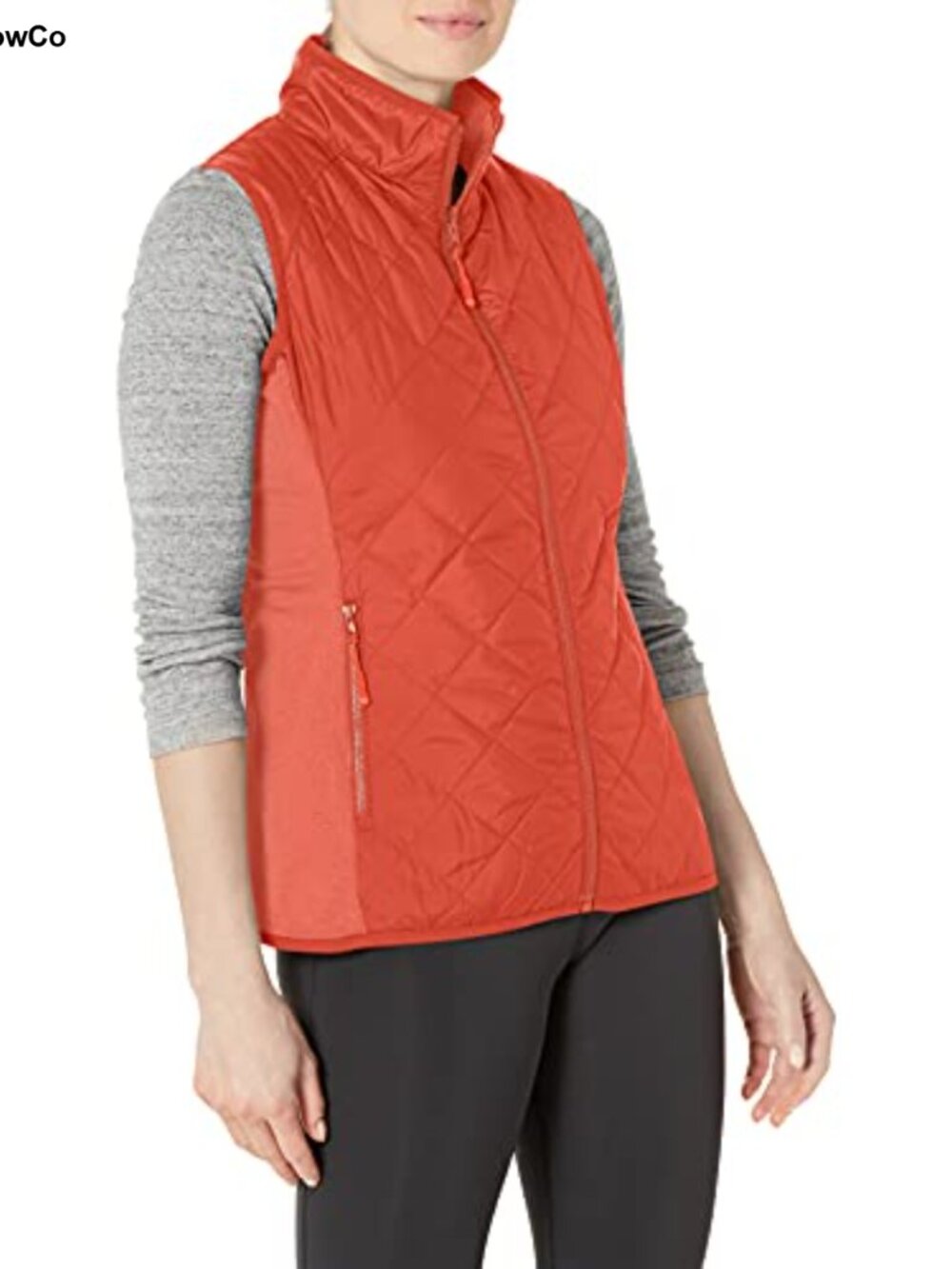 Water Wind Resistant Quilted Vest with Pockets Sleeveless Mock Collar